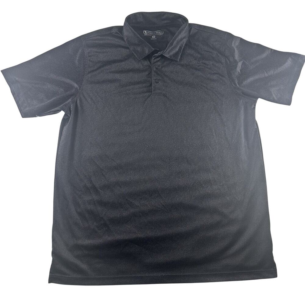 Pebble Beach Golf Polo -Mens -XXL-Dry Luxe Performance Shirt Black/gray‎